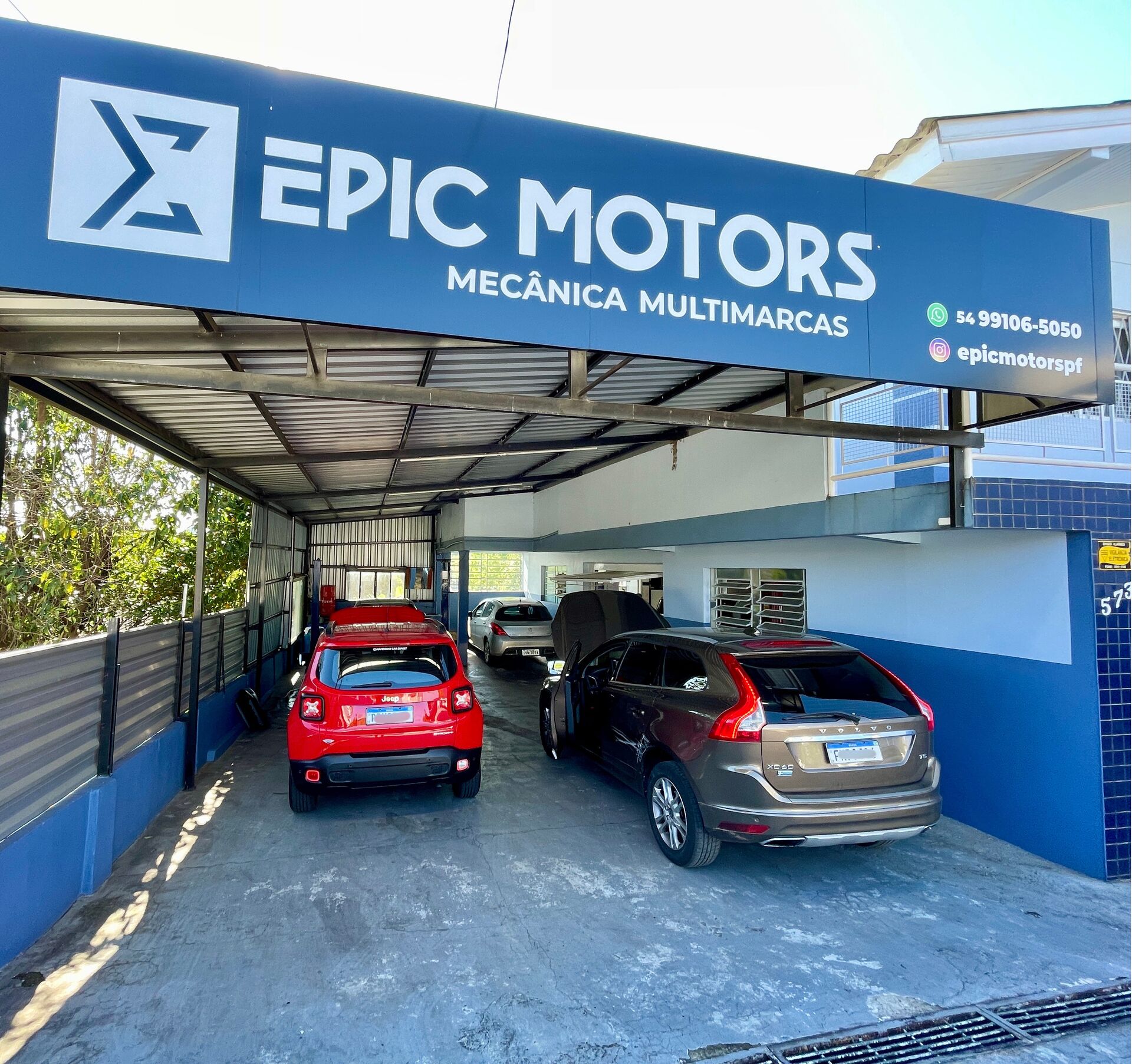 Fachada da Epic Motors, oficina mecânica multimarcas em Passo Fundo, RS